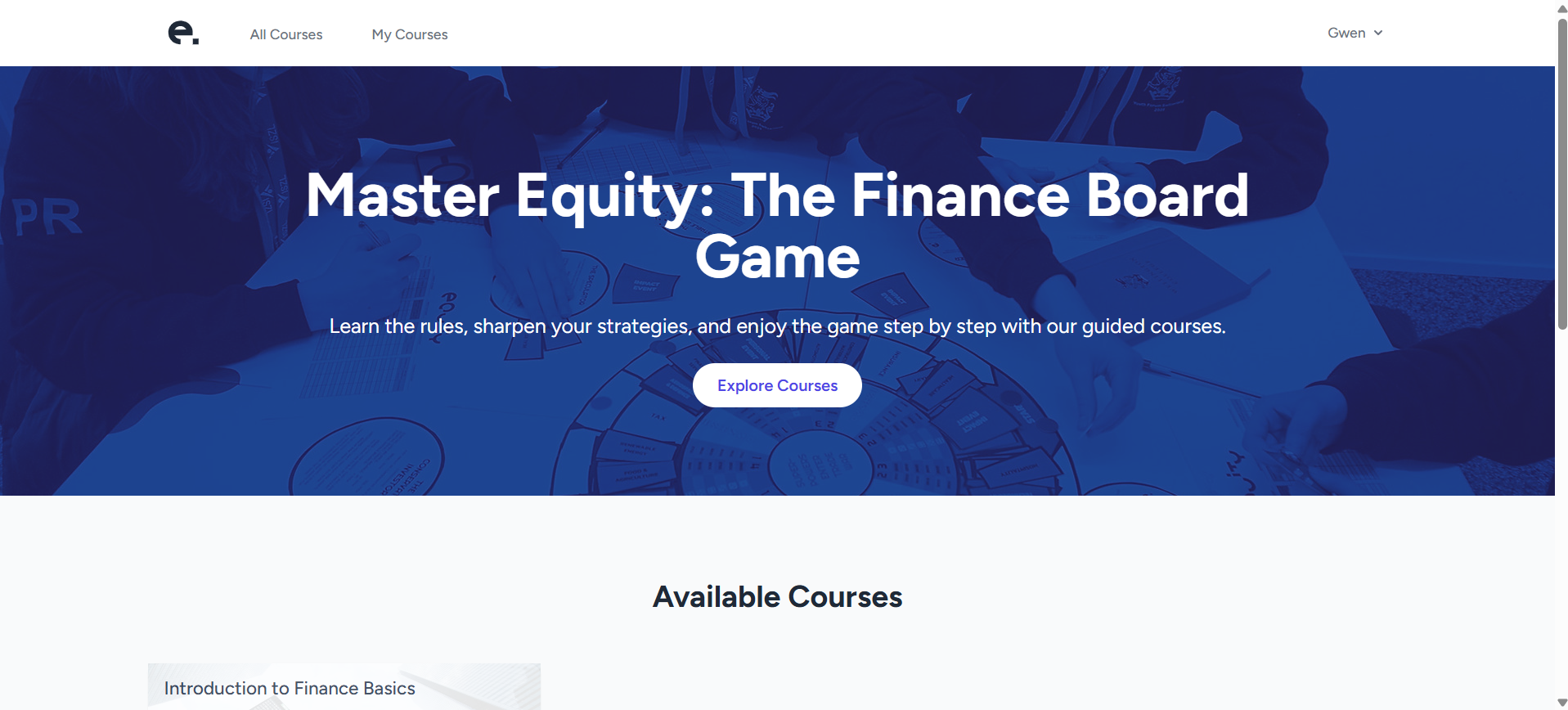 Aperçu du site Equity - Site de formations