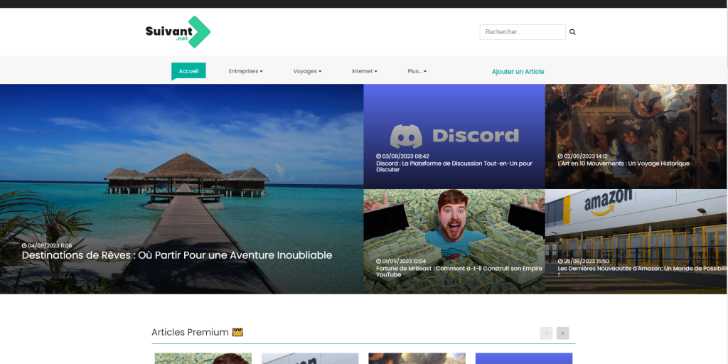 Aperçu du site Suivant.net